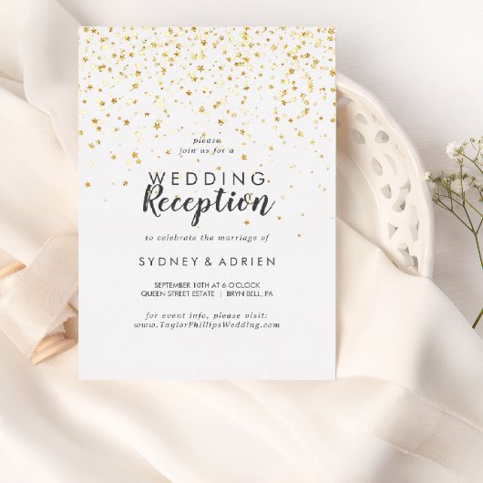 ゴールド コンフェティ 結婚披露宴 ゴールドのみ 箔招待状