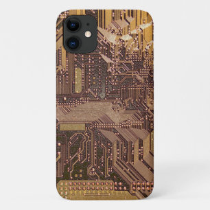 ゴールド サイバー回路基板 テック アート エレクトロニクス iPhone 11 ケース