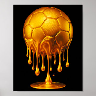 ゴールド サッカー Ll ドリップ ゴールド サッカー ドリップ サッカー ゴー ポスター
