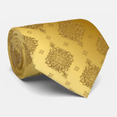 ゴールド サテン シャイニー エンボス加工されたメタリックな外観 ネクタイ (ロール)