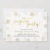 ゴールド |サプライズスタイリッシュリタモダンイメントパーティー 招待状 (正面)