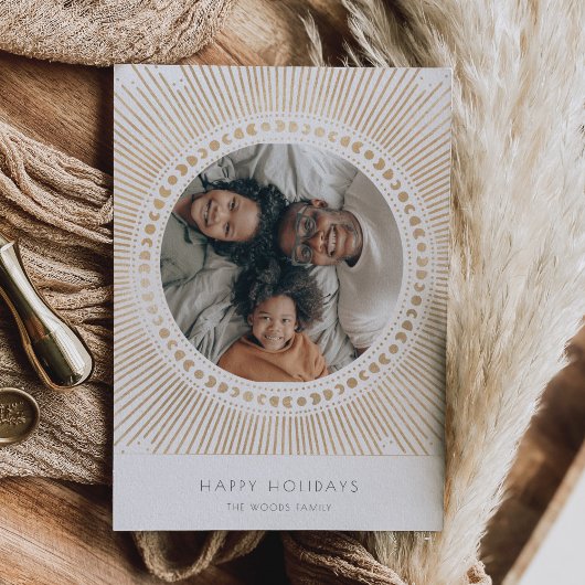 ゴールド サンバースト フレーム アートデコ フォト シーズンカード