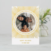 ゴールド サンバースト フレーム アートデコ フォト 箔シーズンカード (立ち正面)