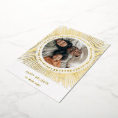 ゴールド サンバースト フレーム アートデコ フォト 箔シーズンカード (回転した状態)