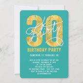 ゴールド サーティー・アンド・フリーティ 30歳の誕生日パーティー招待状 招待状 (正面)