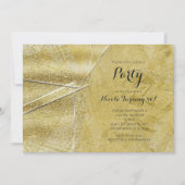 ゴールド シマー クリスタル ガラス グラマラス パーティー 招待状 (正面)