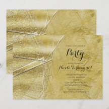 ゴールド シマー クリスタル ガラス グラマラス パーティー 招待状