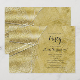 ゴールド シマー クリスタル ガラス グラマラス パーティー 招待状