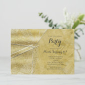 ゴールド シマー クリスタル ガラス グラム パーティー 招待状 (スタンド正面)