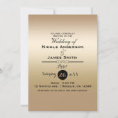 ゴールド シャイン シャイニー メタリック エレガント クラシック ウェディング 招待状 (正面)