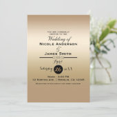 ゴールド シャイン シャイニー メタリック エレガント クラシック ウェディング 招待状 (スタンド正面)