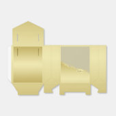 ゴールド＆シルバーに豪華なゴールド装飾、モノグラム、 フェイバーボックス (折り畳みなし)