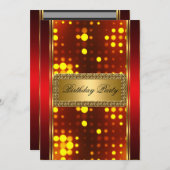 ゴールド シルバー ファイア レッド アールデコ インビテーション (正面/裏面)