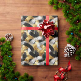 ゴールド シルバー ブラック クリスマス お祝い ラッピングペーパー