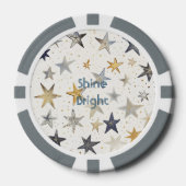 ゴールド シルバー ブルー スターズ ポーカーチップ (正面)