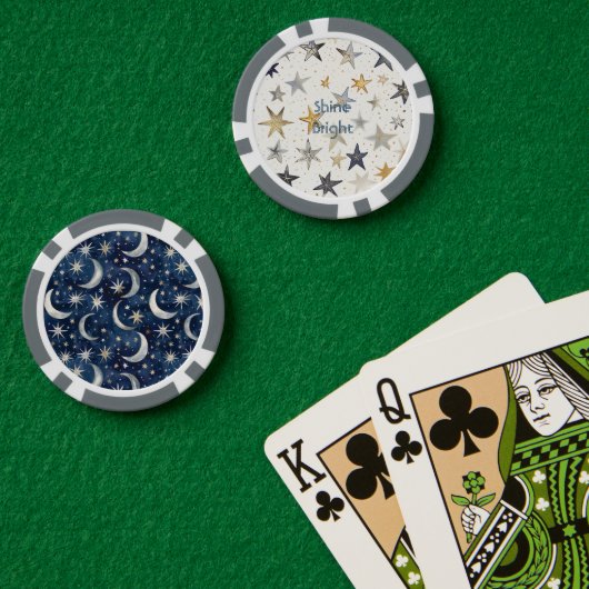 ゴールド シルバー ブルー スターズ ポーカーチップ (ポーカーテーブル (ダブル))