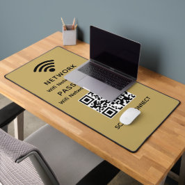 ゴールド シンプル エレガント WiFi QRコード ネットワークパスワード デスクマット