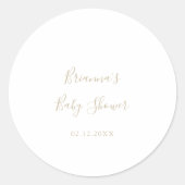 ゴールド シンプル ミニマル ベビーシャワー フェイバー ラウンドシール (正面)