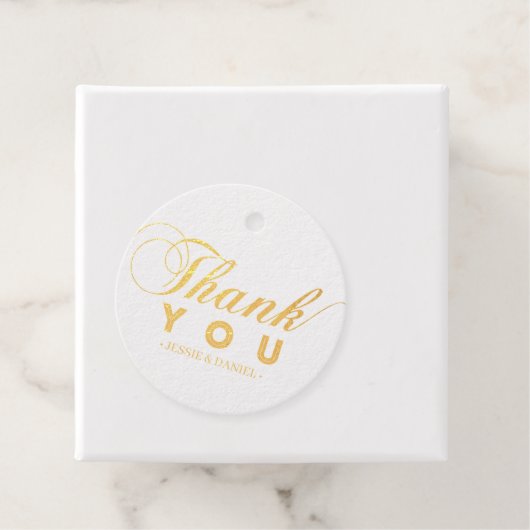ゴールド | シンプル モダン タイポグラフィー ありがとうございます フェイバータグ (箱)