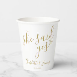 ゴールド シーセッド イェス 婚約パーティー ラブ ハート 紙コップ