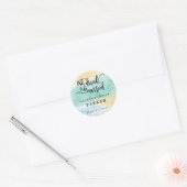 ゴールド シー グリーン ブルー 水彩 結婚式 シール (封筒)