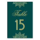 ゴールド シー グリーン メヘンディ ヘンナ インド 結婚式 テーブルナンバー (裏面)