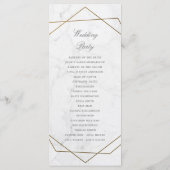 ゴールド ジオメトリック アートデコ マーブル 結婚式プログラム プログラム (裏面)