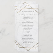 ゴールド ジオメトリック アートデコ マーブル 結婚式 プログラム (正面/裏面)