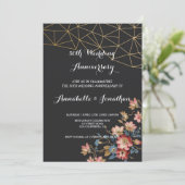 ゴールド ジオメトリック ウェディング アニバーサリー 招待状 (スタンド正面)