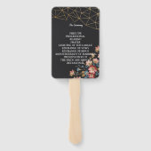 ゴールド ジオメトリック ウェディング プログラム ハンドファン (裏面)