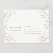 ゴールド ジオメトリック トライ angles グラム モダン セーブ ザ デート 案内ポストカード (裏面)