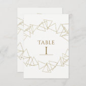 ゴールド ジオメトリック トライ angles 現代の豪華なテーブルナンバー 招待状 (正面/裏面)