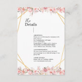 ゴールド ジオメトリック フラワー ブラッシュ ピンク エンクロージャーカード (正面)