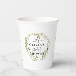 ゴールド ジオメトリック ブライダル シャワー ペーパー カップ 紙コップ