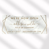 ゴールド ジオメトリック ホワイト マーブル アブストラクト ビジネス 横断幕