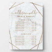 ゴールド ジオメトリック ホワイト マーブル 価格表 メニュー フォトプラーク (正面)