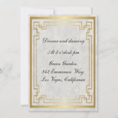 ゴールド ジオメトリック ホワイト マーブル 結婚式 披露宴 招待状 (正面)
