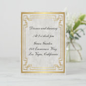 ゴールド ジオメトリック ホワイト マーブル 結婚式 披露宴 招待状 (スタンド正面)