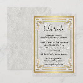 ゴールド ジオメトリック マーブル 結婚式 詳細 エンクロージャーカード
