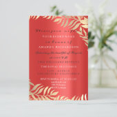 ゴールド ジャングル レッド ルビー ゴールド エレガント ウェディング バースデー 招待状 (スタンド正面)