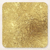 ゴールド- スクエアペーパーコースター (正面)