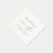 ゴールド・スクリプト・ウェディングの後ずっとシックで幸せに スタンダードカクテルナプキン (角)