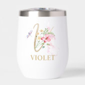 ゴールド スクリプト レター V モノグラム パーソナライズド ネーム (正面)