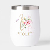 ゴールド スクリプト レター V モノグラム パーソナライズド ネーム (背面)