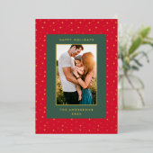 ゴールド スター フレーム テキスト フォト ハッピー 箔シーズンカード (立ち正面)