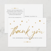 ゴールド スター ベビー シャワー サンクス ポストカード (正面/裏面)