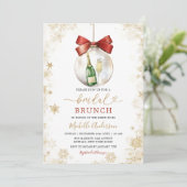 ゴールド スノーフレーク クリスマス オブジェ 結婚式前ウェディング・パーティー 招待状 (スタンド正面)