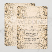 ゴールド スパークリング ライト グラマラス ウェディング インビテーション (正面/裏面)