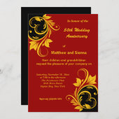 ゴールド スワールズ アニバーサリー 招待状 (正面/裏面)