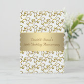 ゴールド スワール ゴールド 結婚50周年パーティー 招待状 (スタンド正面)